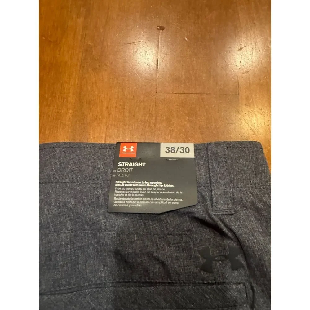 NWT Under Armour Men’s Golf Pants 38x30 Straight Fit Gray Performance Stretch MS
